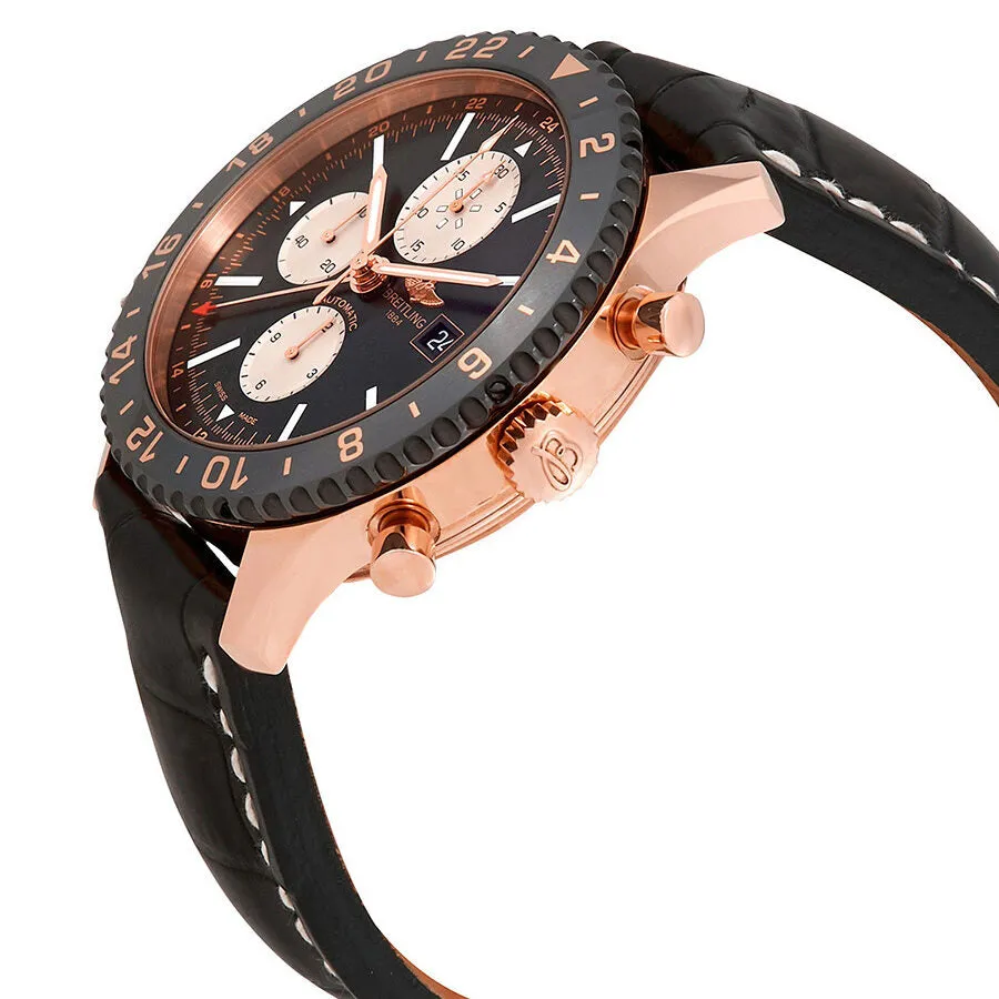Breitling Chronoliner Black Dial Automatic Men's Chronograph Leather Watch R2431212/BE83-761P