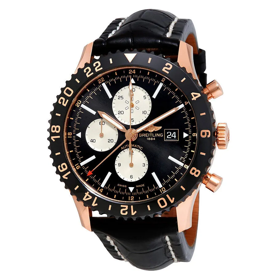 Breitling Chronoliner Black Dial Automatic Men's Chronograph Leather Watch R2431212/BE83-761P