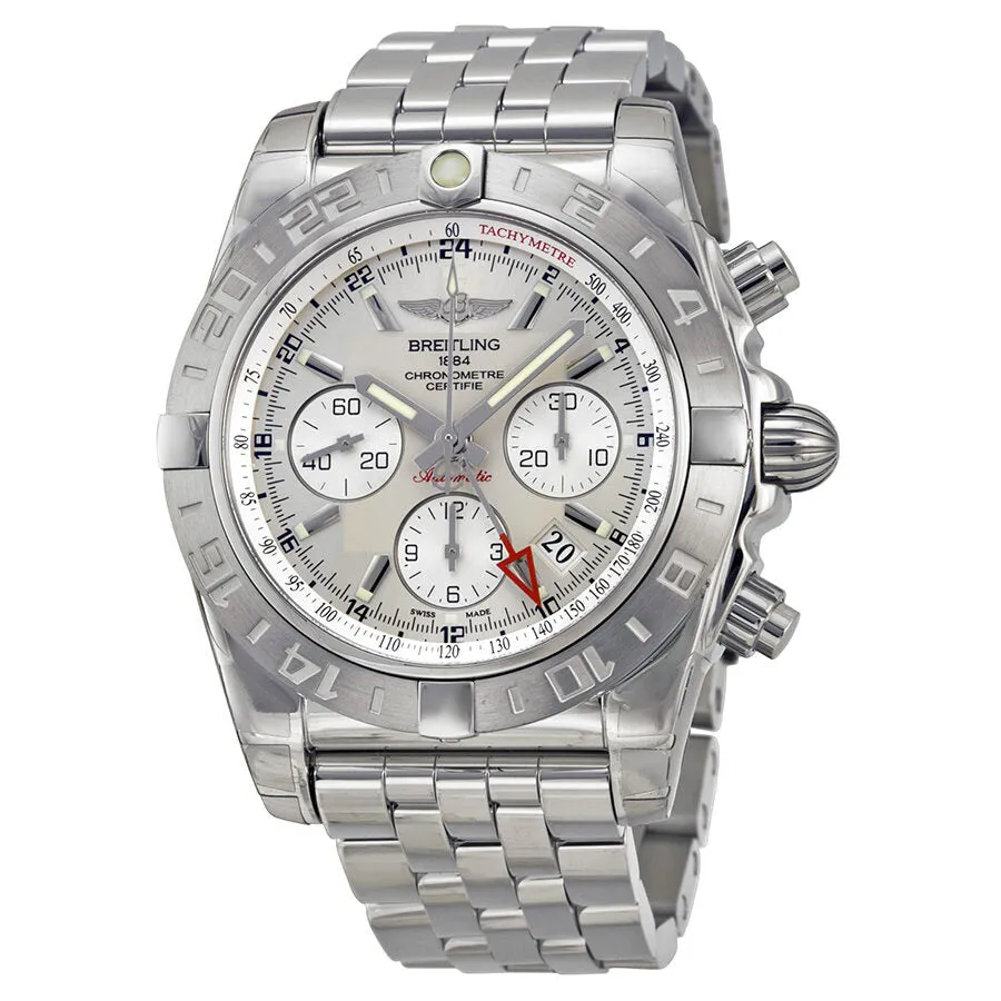 Breitling Chronomat 44 Chronograph Automatic Silver Dial Men's Watch AB042011-G745SS AB042011-G745-375A