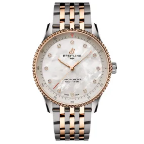 Breitling Navitimer 32mm MOP Dial 18ct Rose Gold and Steel Quartz Ladies Watch U77320E61A1U1