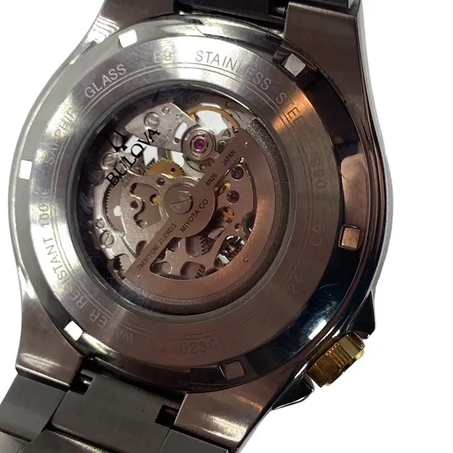 Bulova Maquina Black Skeleton Dial Automatic Men's Watch - 98A224