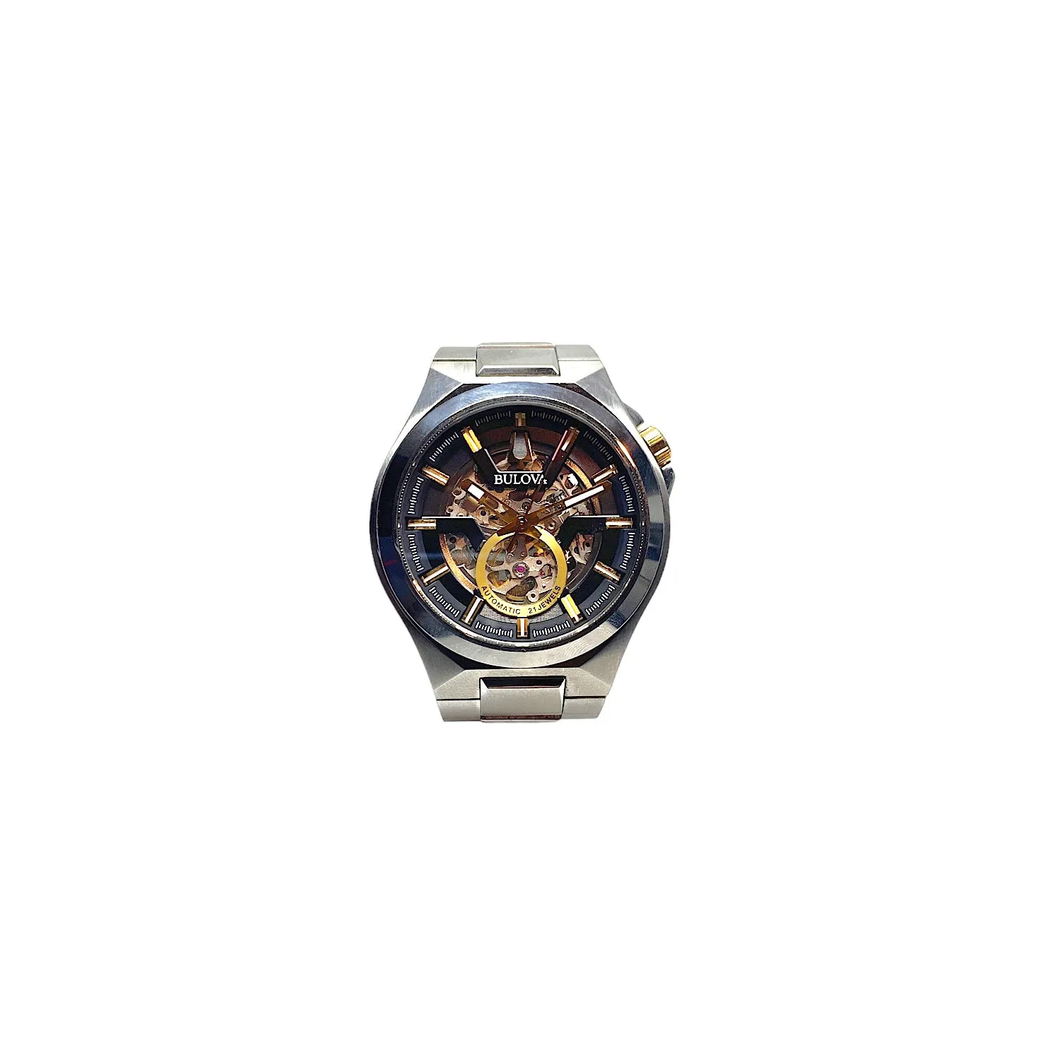 Bulova Maquina Black Skeleton Dial Automatic Men's Watch - 98A224
