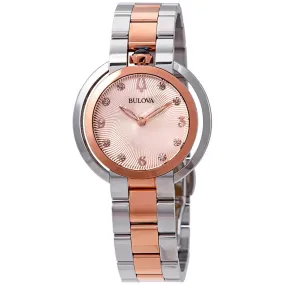 Bulova Rubaiyat Diamond Rose Gold Dial Two-Tone Ladies Watch 98P174