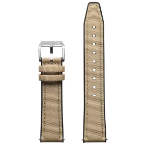 California Watch Co. 20mm Beige Nylon Rubber Hybrid Strap
