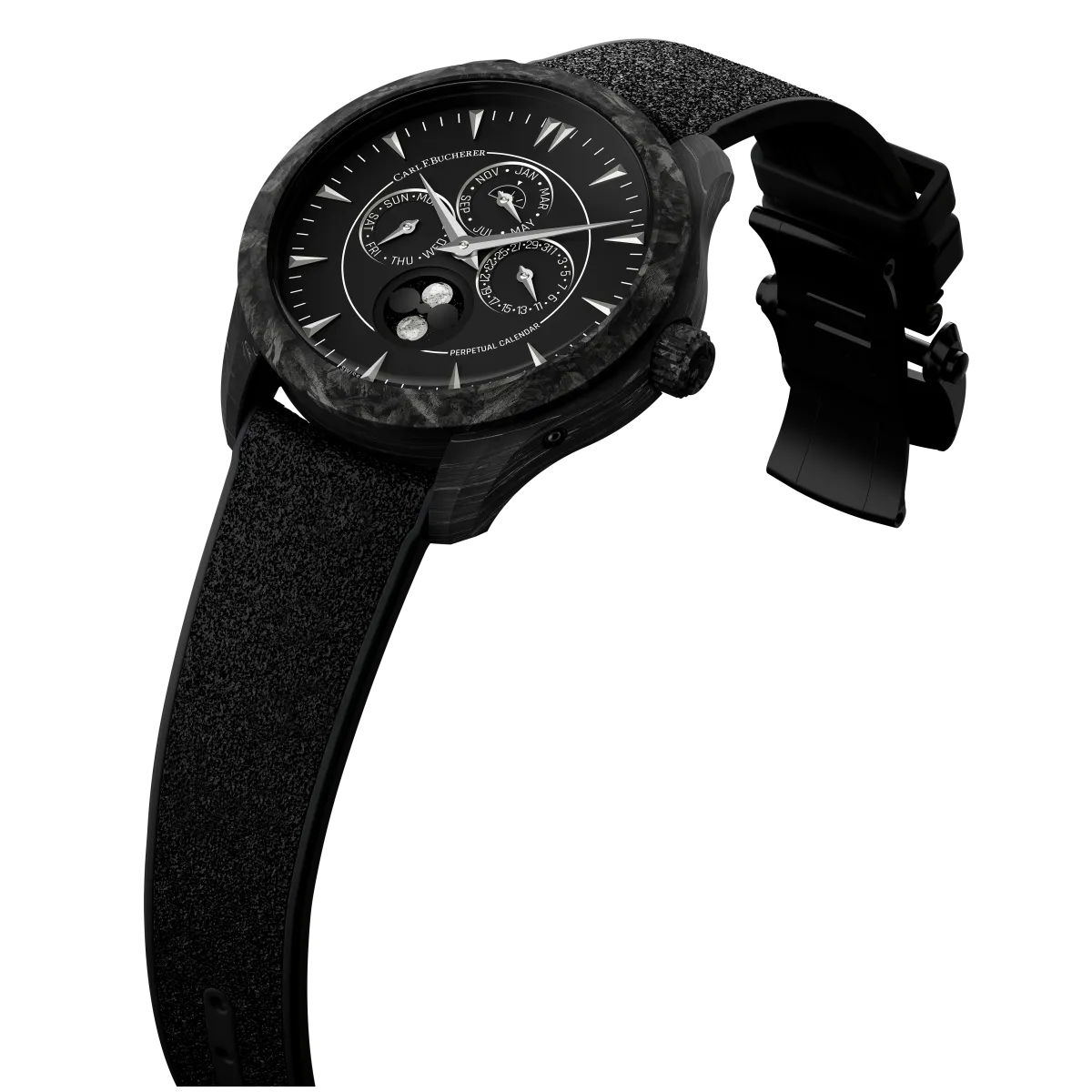 Carl F. Bucherer Manero Perpetual calendar Moon phase Carbon Limited Edition Men's Watch