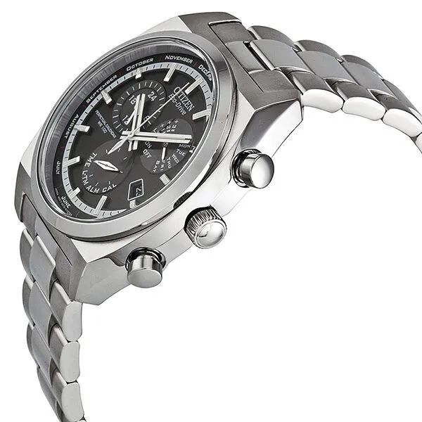 Citizen Calibre 8700 Eco-Drive GMT Black Dial Stainless Steel Men's Watch BL8120-52E