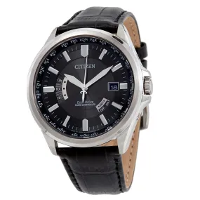 Citizen Eco-Drive Black Dial Black Leather Men's Watch CB0011-00E