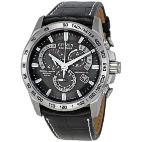 Citizen Eco Drive Chronograph Perpetual Calendar Black Dial Men's Watch AT4000-02E
