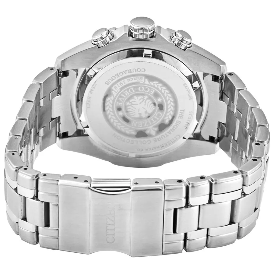 Citizen Signature Perpetual Calendar Eco-Drive Chronograph Black Dial Men's Watch BL5440-58E