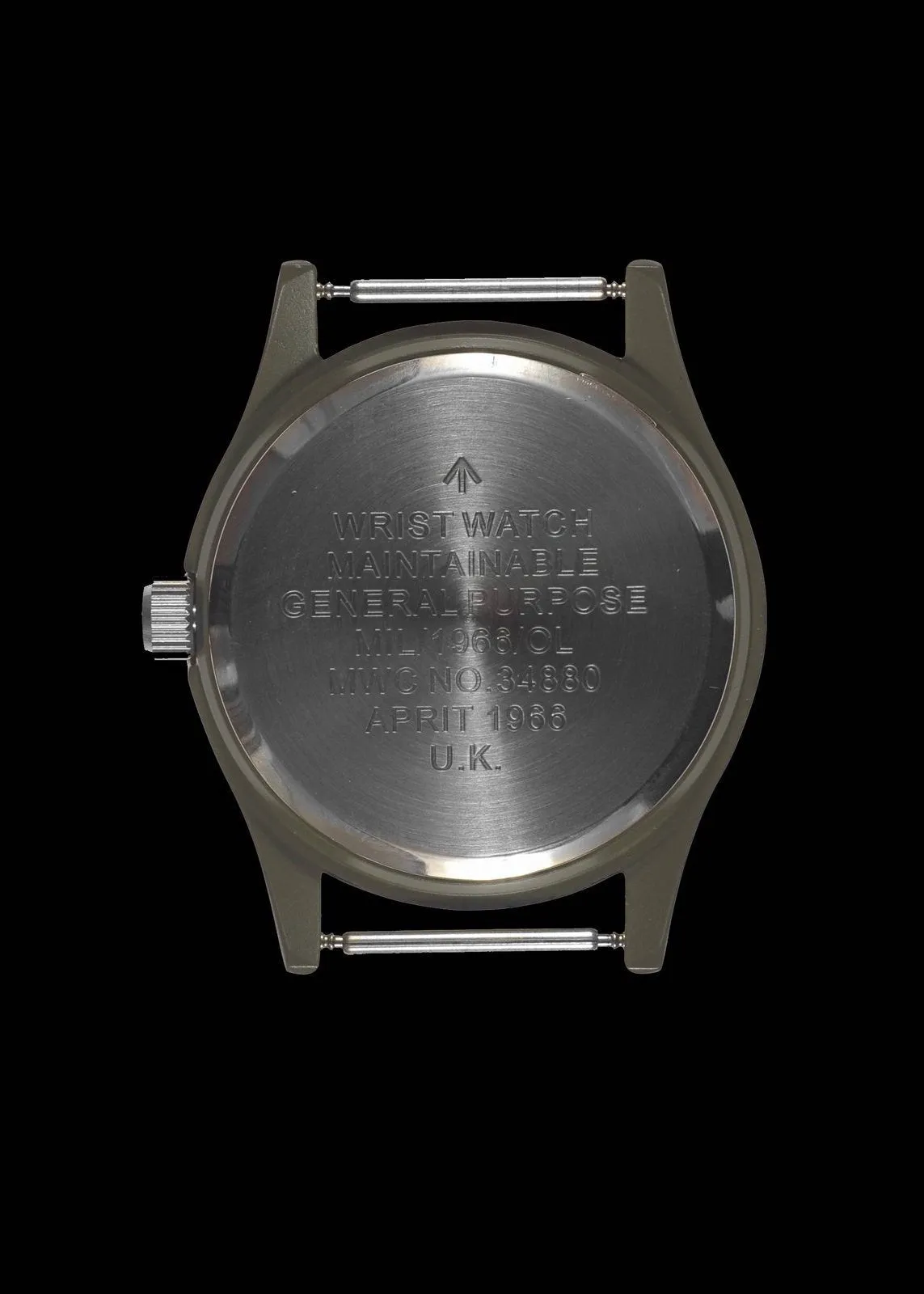 Classic 1960s/70s US Pattern Olive Drab Vietnam Watch on Olive Green Military Strap