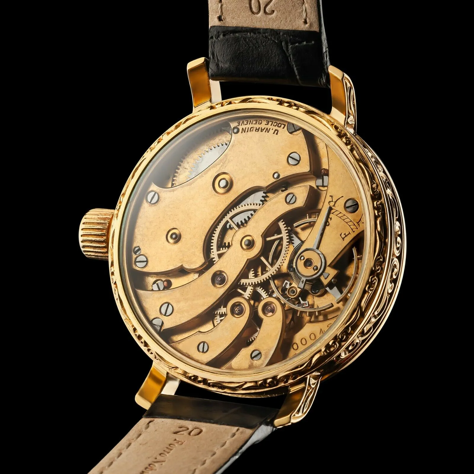 CLASSIC Men's Wristwatch fits Vintage ULYSSE NARDIN Movement & Original Enamel Dial