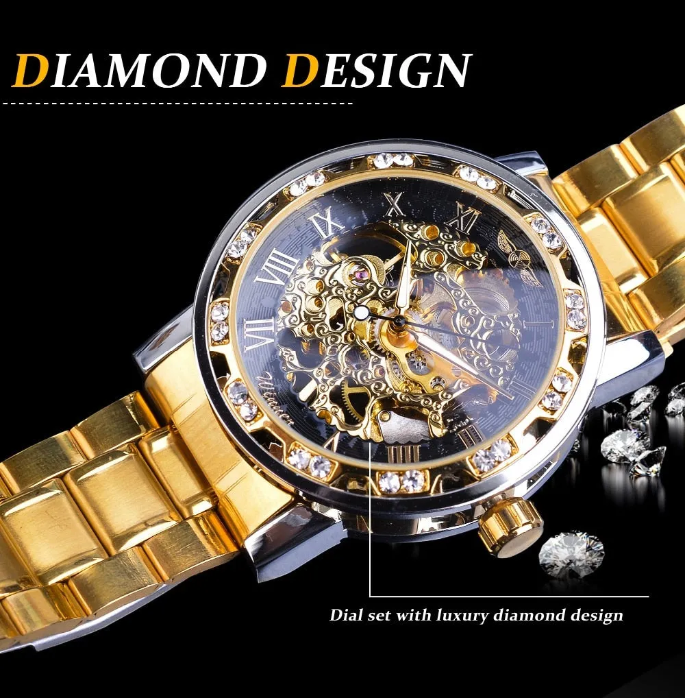 Clear luminous men's mechanical watch