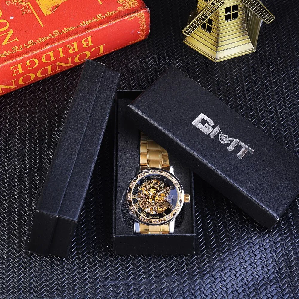 Clear luminous men's mechanical watch