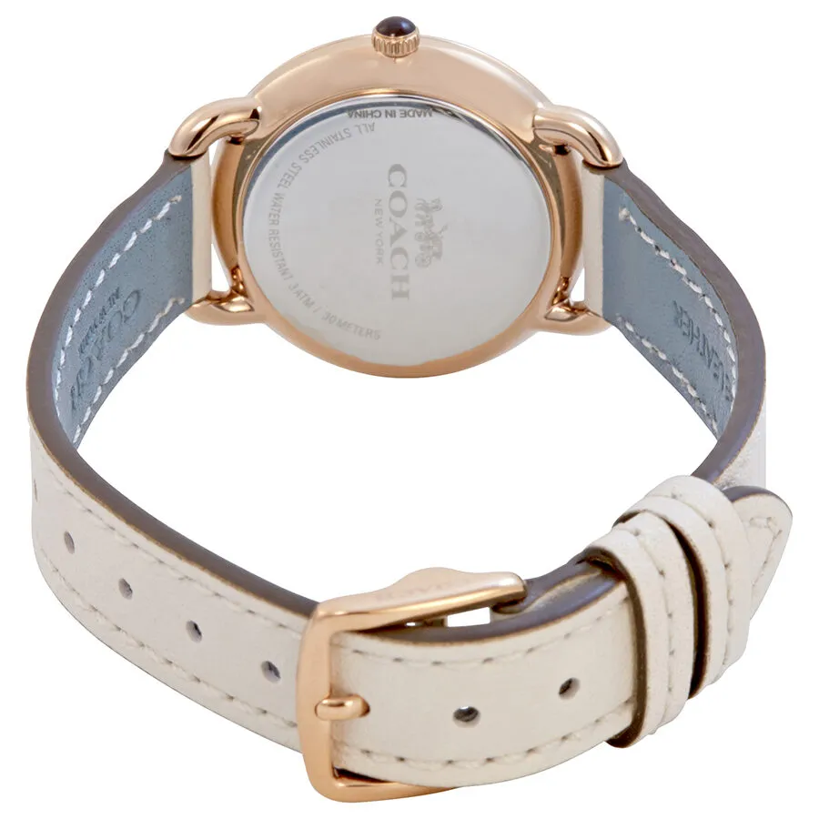 Coach Delancey Slim White Dial White Leather Ladies Watch 14502790