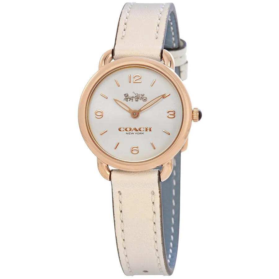 Coach Delancey Slim White Dial White Leather Ladies Watch 14502790
