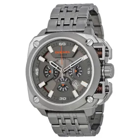 Diesel BAMF Chronograph Grey Dial Grey Ion-plated Men's Watch DZ7344