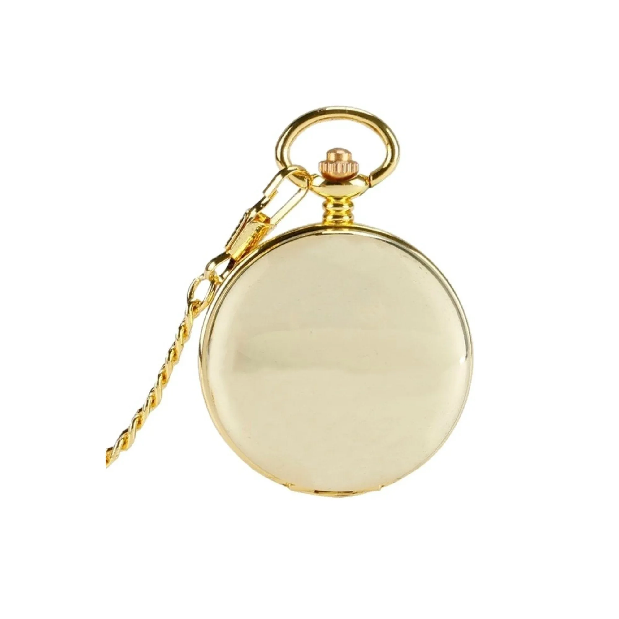 Double Opening Gold Mechanical Hand Wind Pocket Watch
