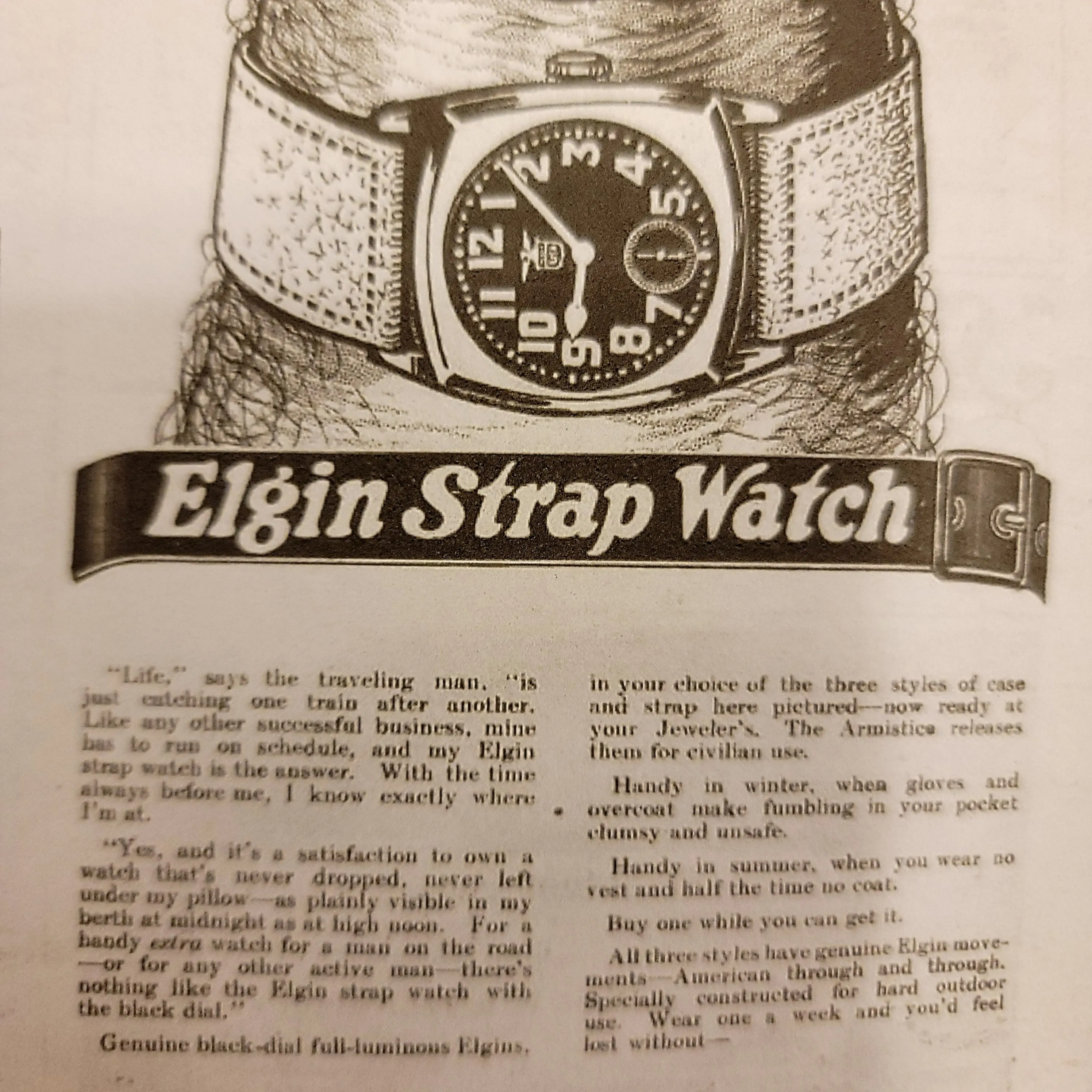 ELGIN "Pershing" WWI Trench Watch U.S.A.