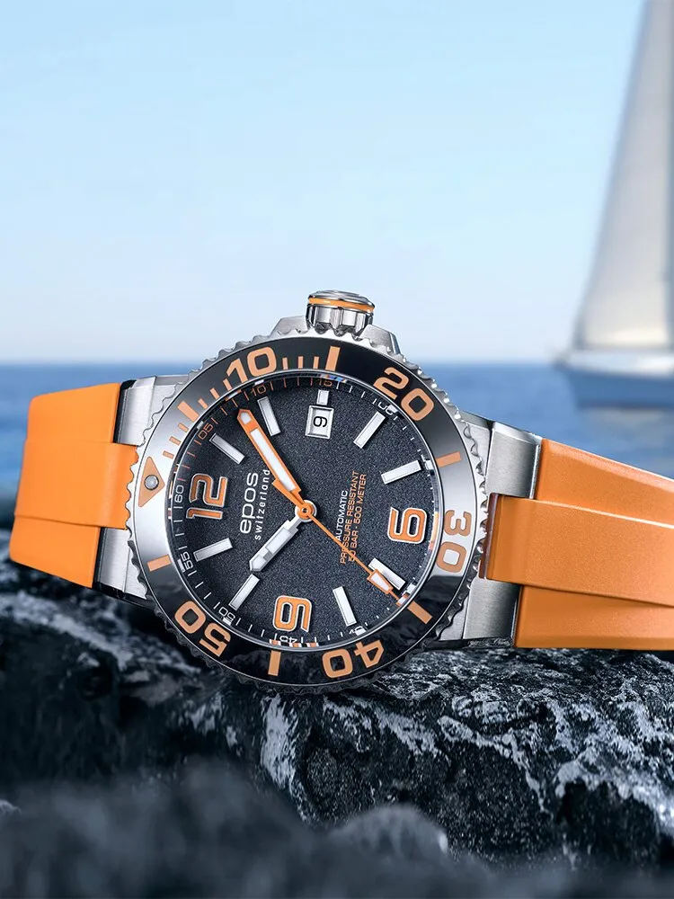 EPOS Men Watch Luxury Business Quartz Watches Stainless Stain Strap Sport Chronograph Men&#39;s Wristwatch Waterproof Luminous