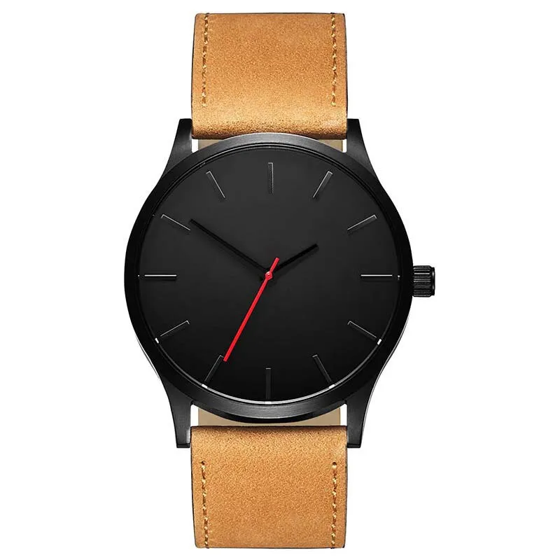 Fashion Leather Band Analog Quartz Men's Wrist Watch Clock