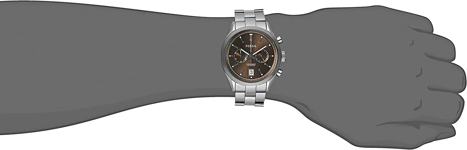 Fossil Del Rey Smoke Stainless Steel Brown Dial Men's Watch CH2992