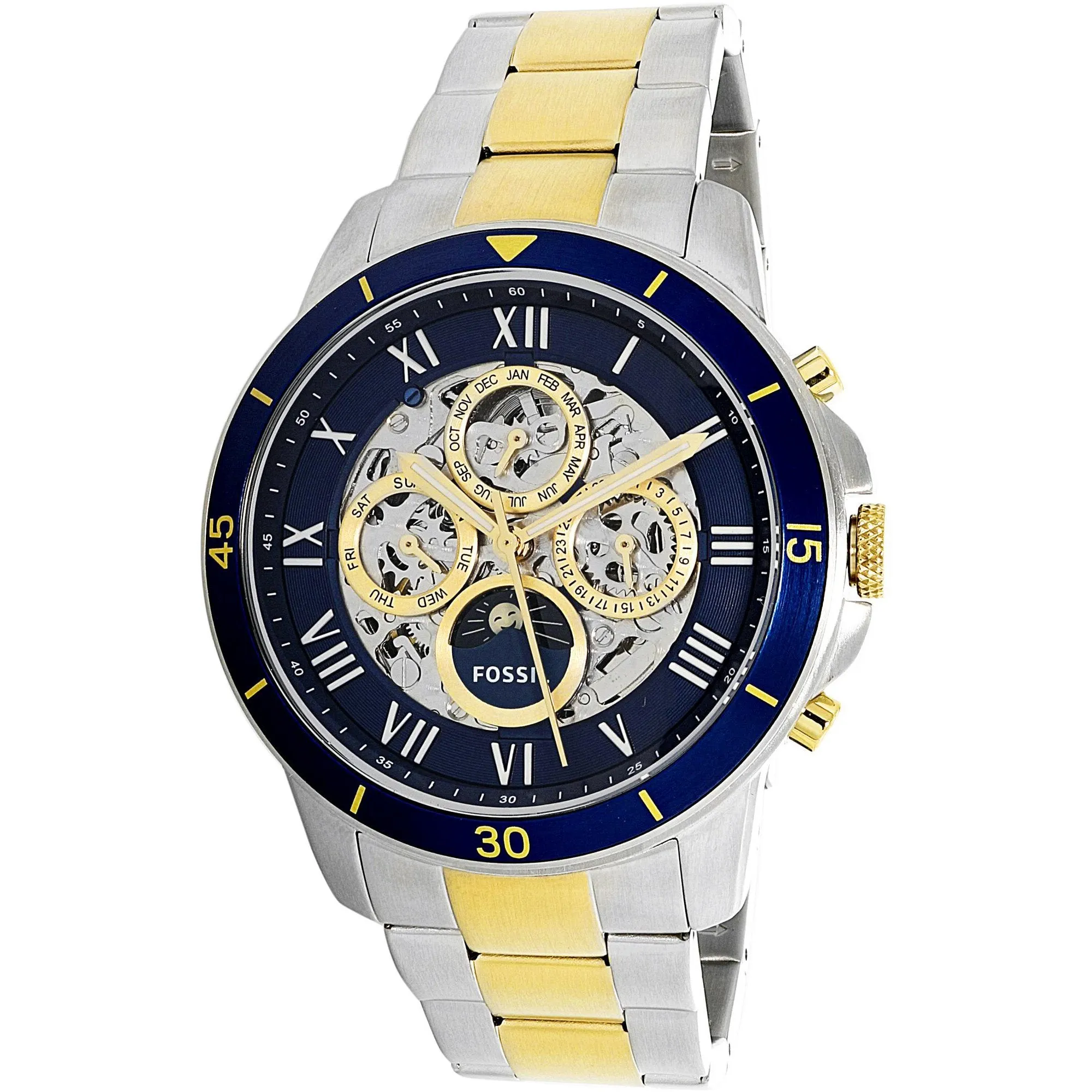Fossil Grant Silver Stainless-Steel Automatic Men's Watch ME3141