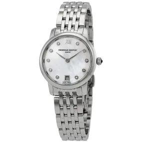 Frederique Constant Slimline Quartz Diamond Ladies Watch FC-220MPWD1S26B