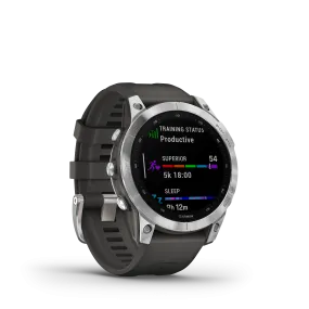 Garmin Fenix 7 – Standard Edition, Silver with Graphite Band