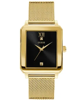 Guess U1074G3 Diamond-Accent Gold-Tone Stainless Steel Mesh Bracelet 40x35.5mm Women Watches Lexor Miami