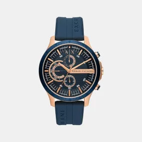 Hampton Men's Blue Chronograph Silicon Watch AX2440