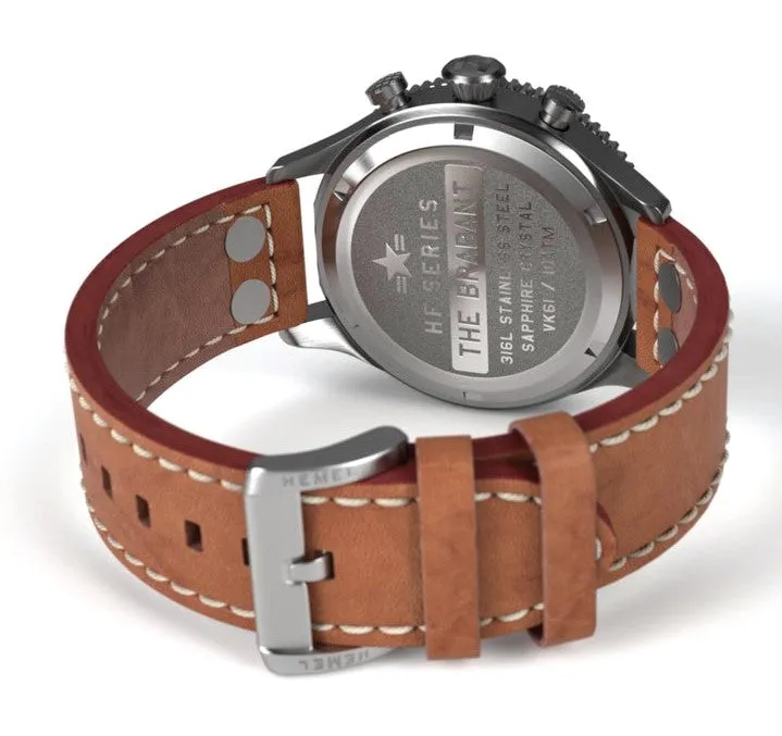 Hemel HF5 Brabant Matte Black Superluminova C3 Dial With Tan Strap Men's Watch