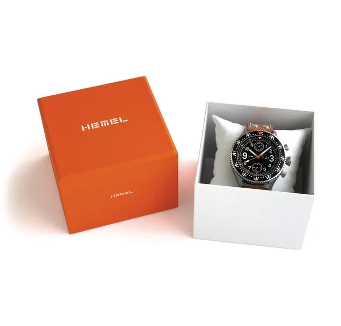 Hemel HF5 Brabant Matte Black Superluminova C3 Dial With Tan Strap Men's Watch