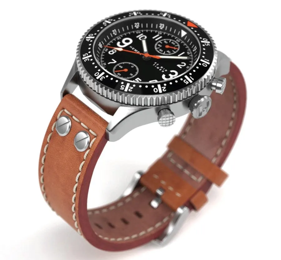Hemel HF5 Brabant Matte Black Superluminova C3 Dial With Tan Strap Men's Watch
