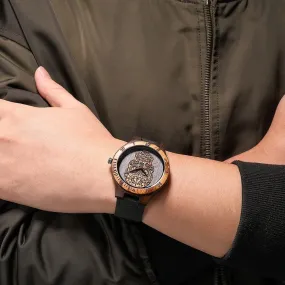 High Quality Skull Head Wooden Watch