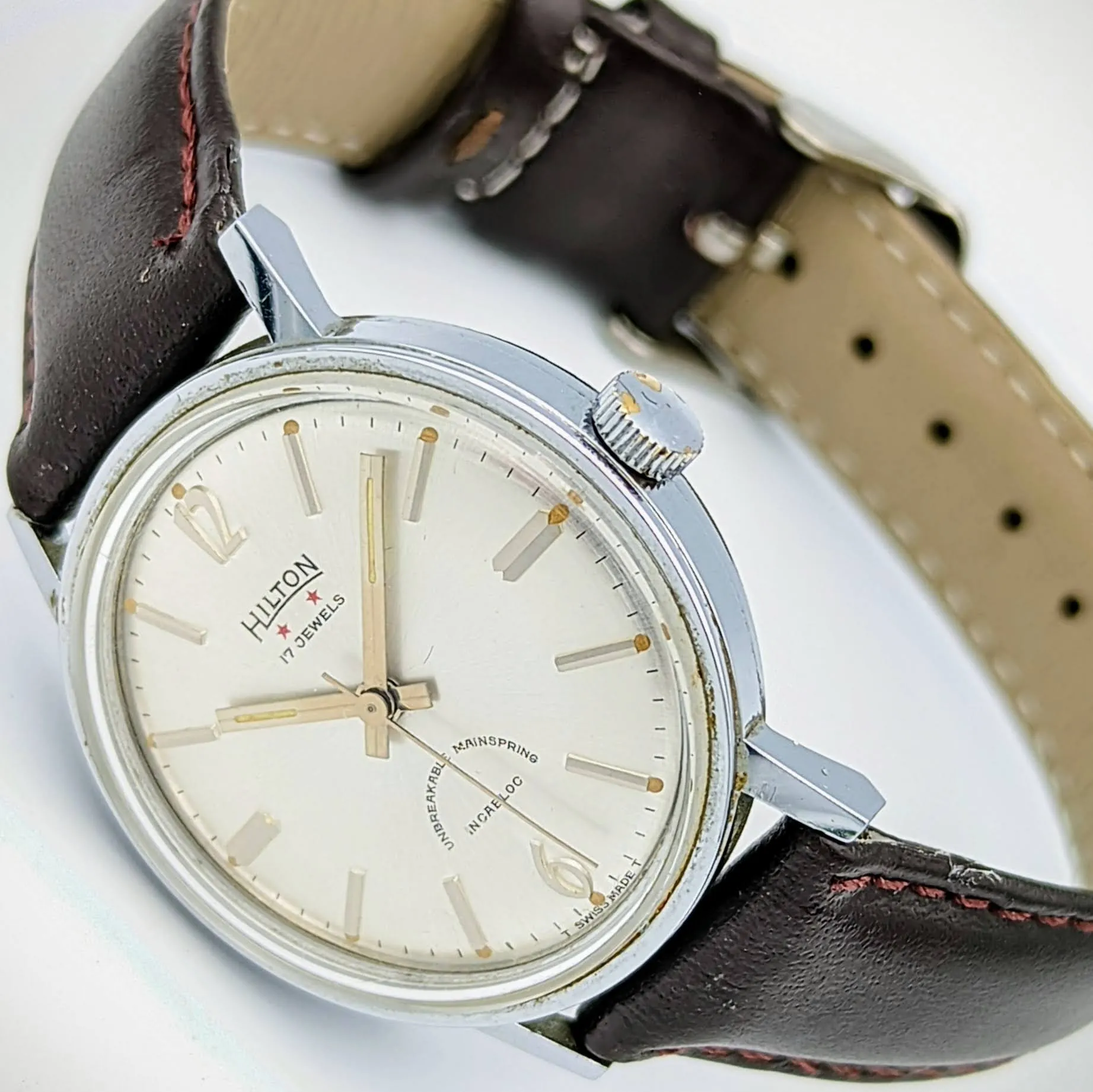 HILTON Manual Wristwatch 17 Jewels Cal. AS 1950 Swiss Vintage Watch 1960's