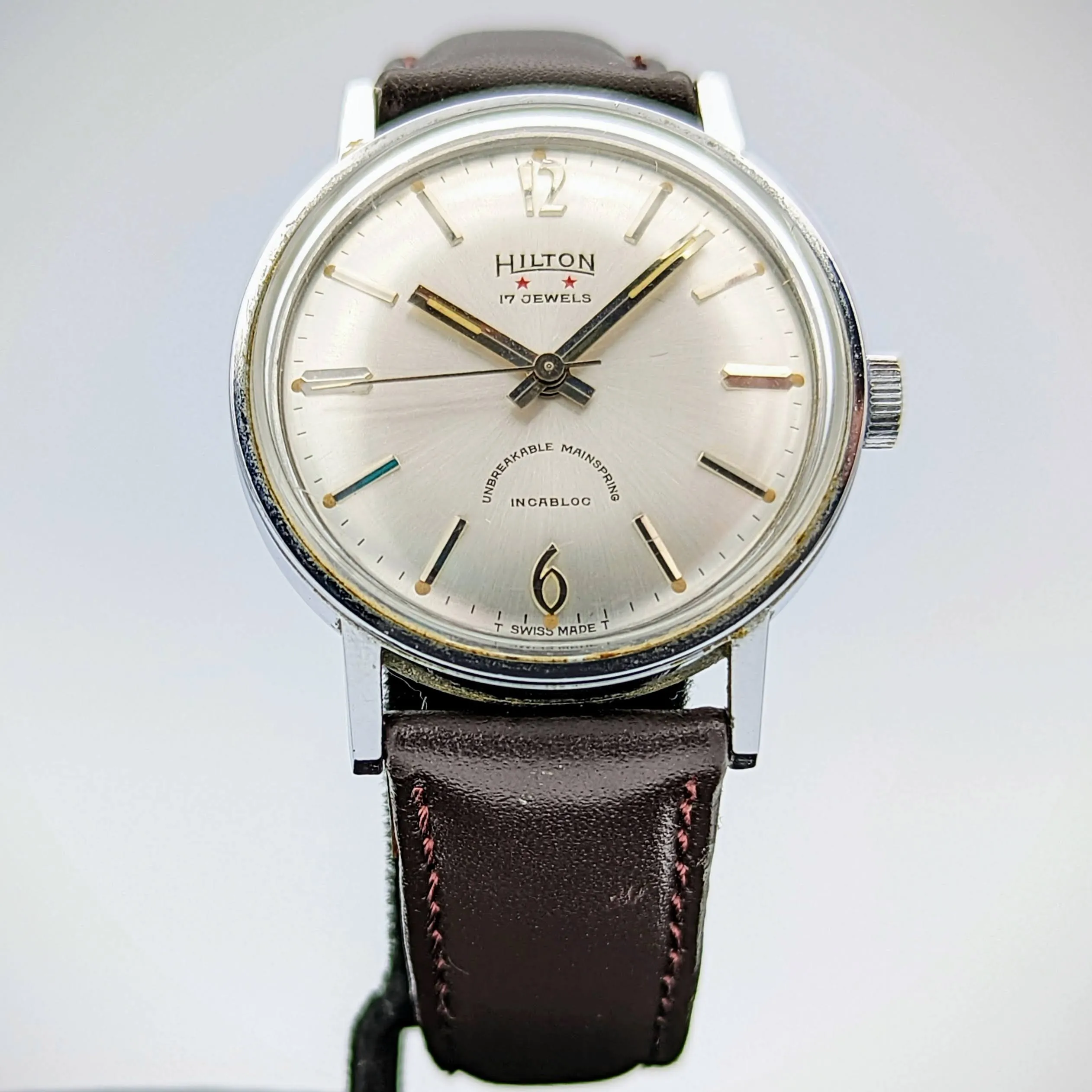 HILTON Manual Wristwatch 17 Jewels Cal. AS 1950 Swiss Vintage Watch 1960's