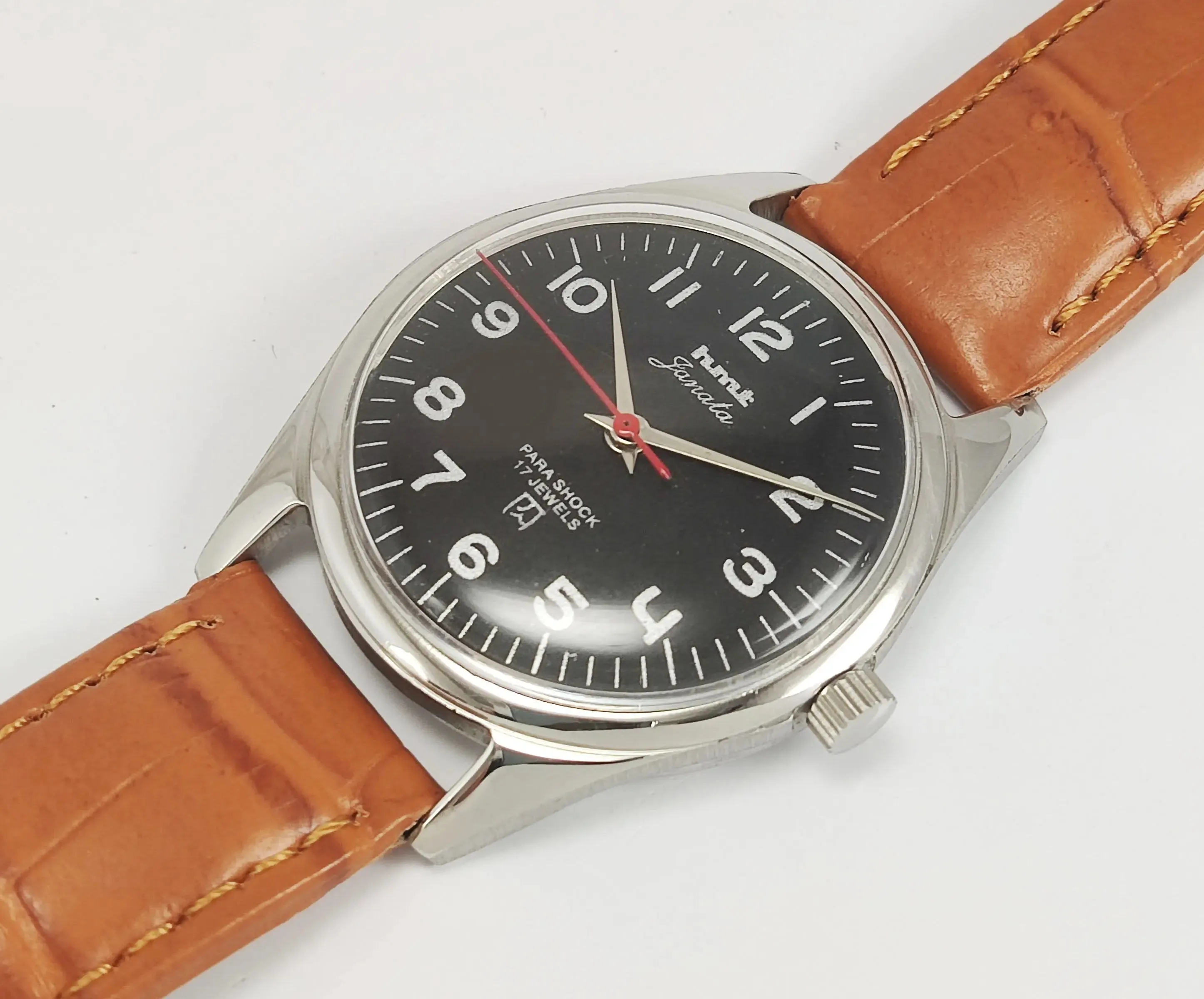 HMT Janata Para Shock Black Dial Mechanical Hand winding Men's Wrist Watch
