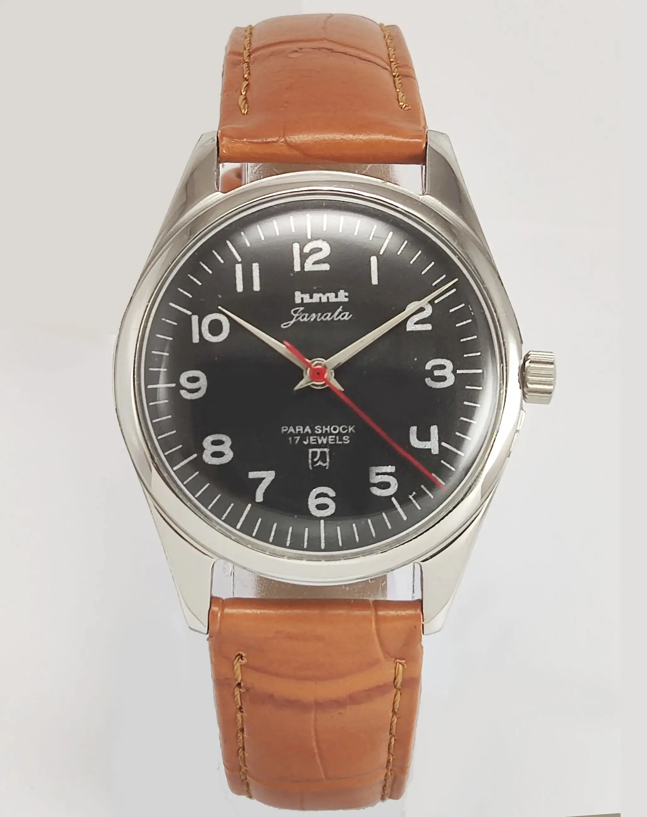 HMT Janata Para Shock Black Dial Mechanical Hand winding Men's Wrist Watch