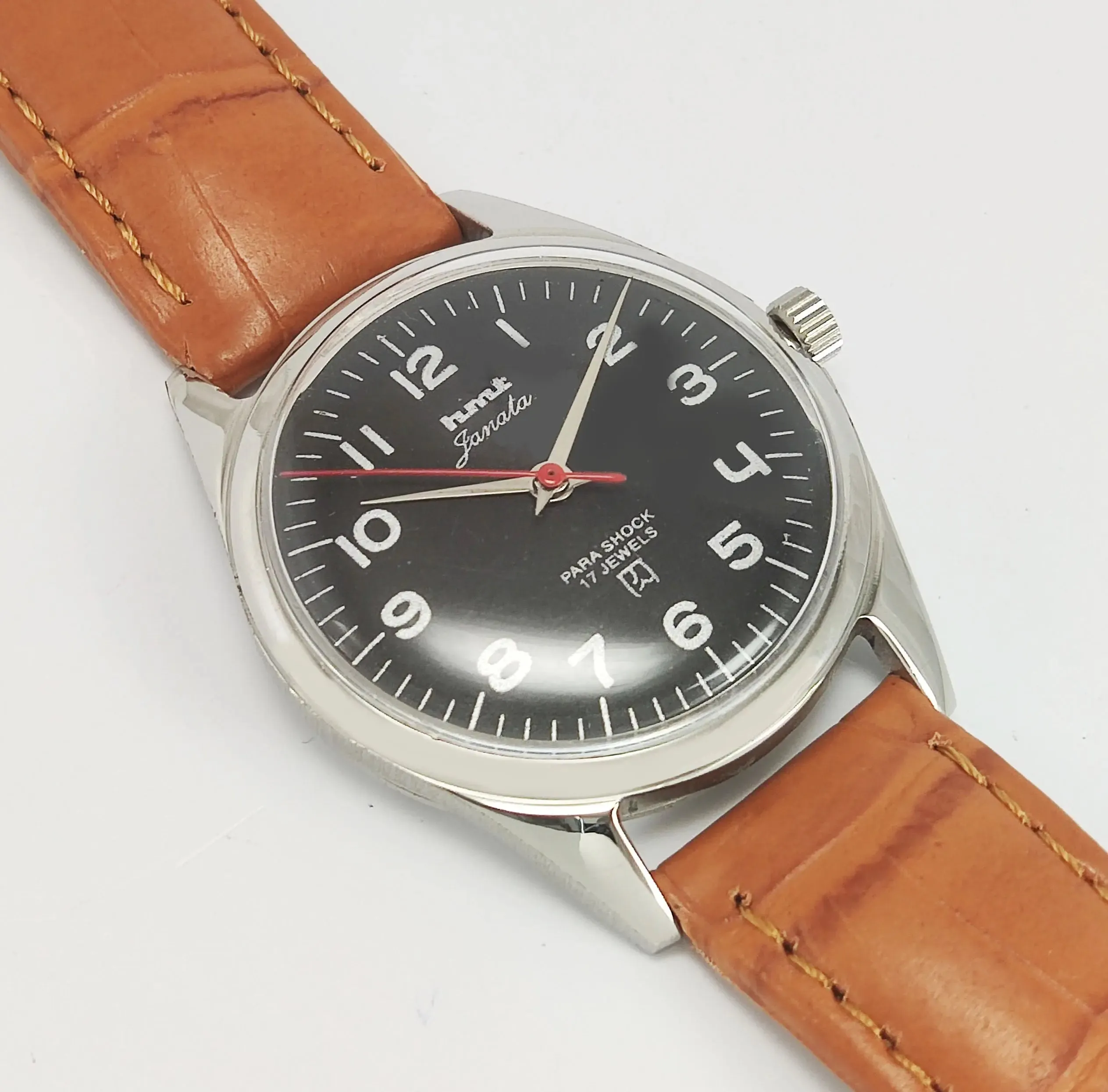 HMT Janata Para Shock Black Dial Mechanical Hand winding Men's Wrist Watch