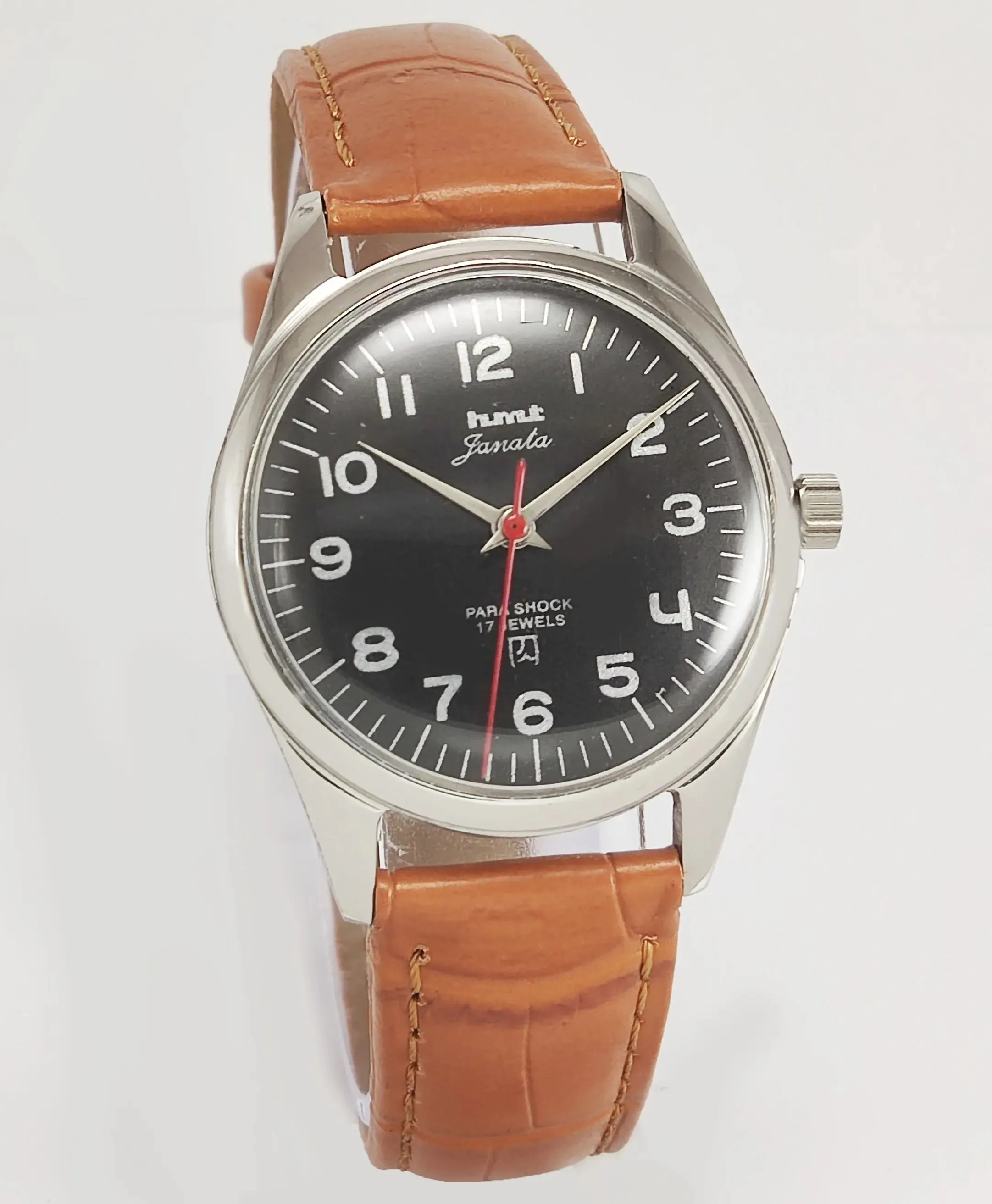 HMT Janata Para Shock Black Dial Mechanical Hand winding Men's Wrist Watch