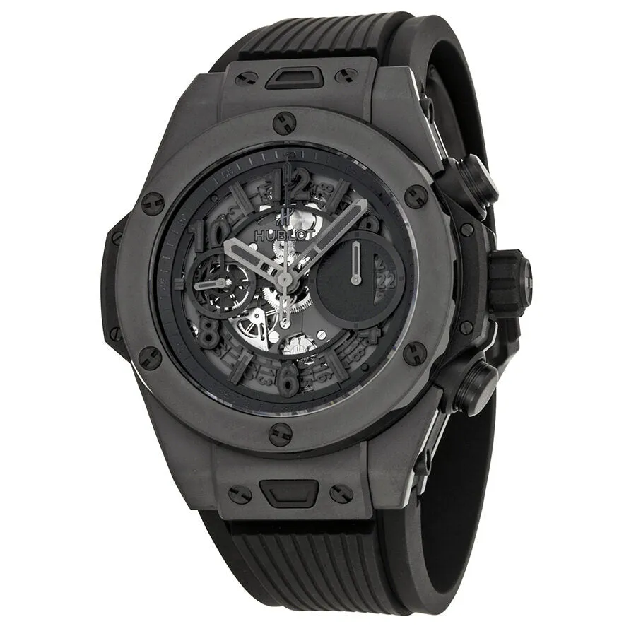 Hublot Big Bang Unico Automatic Chronograph Black Ceramic Black Rubber Men's Watch 411.CI.1110.RX