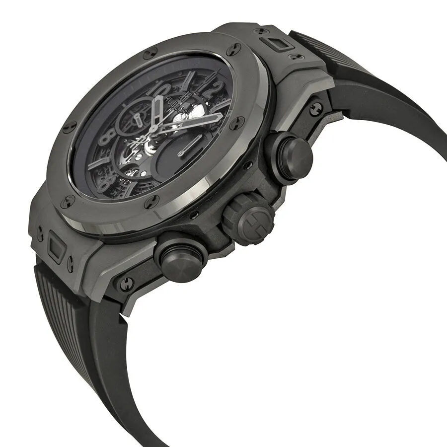 Hublot Big Bang Unico Automatic Chronograph Black Ceramic Black Rubber Men's Watch 411.CI.1110.RX