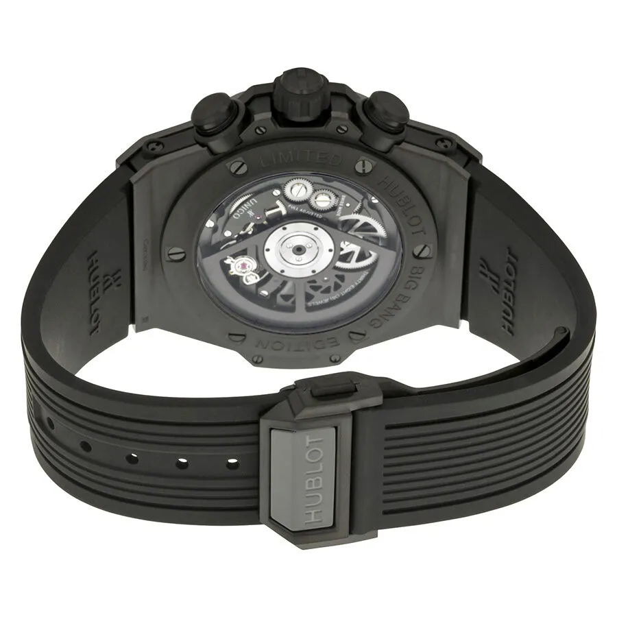 Hublot Big Bang Unico Automatic Chronograph Black Ceramic Black Rubber Men's Watch 411.CI.1110.RX