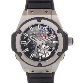 Hublot King Power Tourbillon Silver Dial Zirconium Rubber Strap Men's Watch 706.ZX.1170.RX