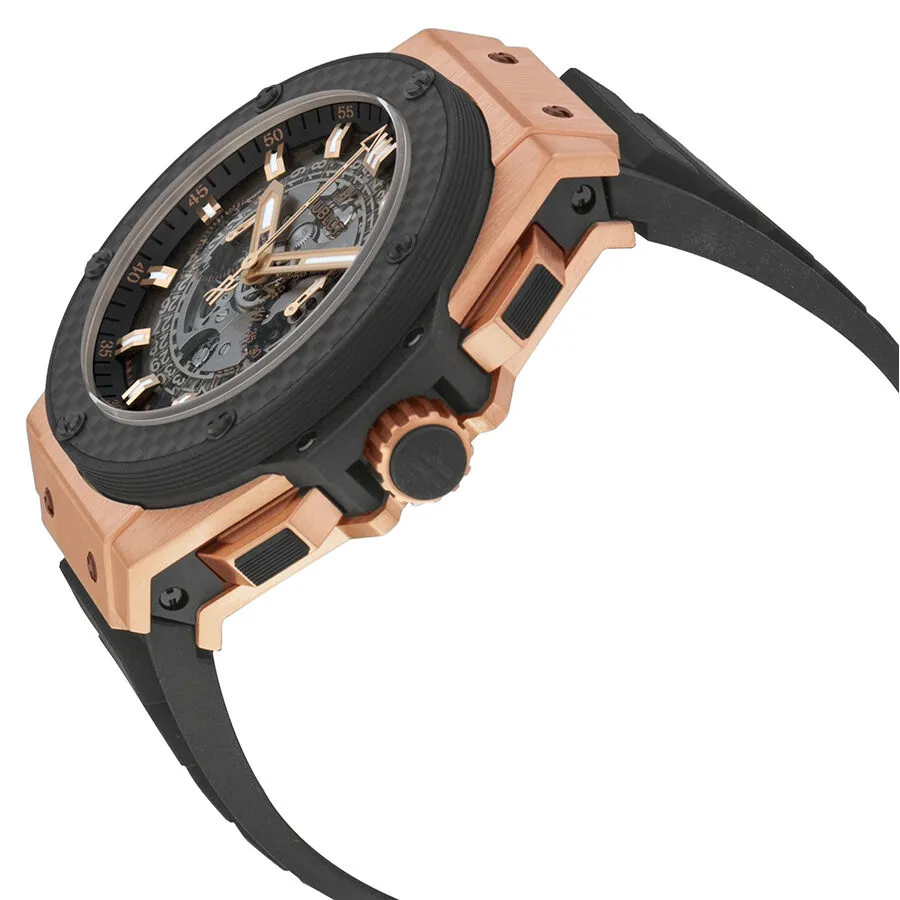 Hublot King Power Unico Black Dial Rose Gold Automatic Men's Watch 701OQ0180RX 701.OQ.0180.RX