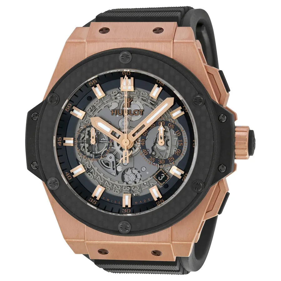 Hublot King Power Unico Black Dial Rose Gold Automatic Men's Watch 701OQ0180RX 701.OQ.0180.RX
