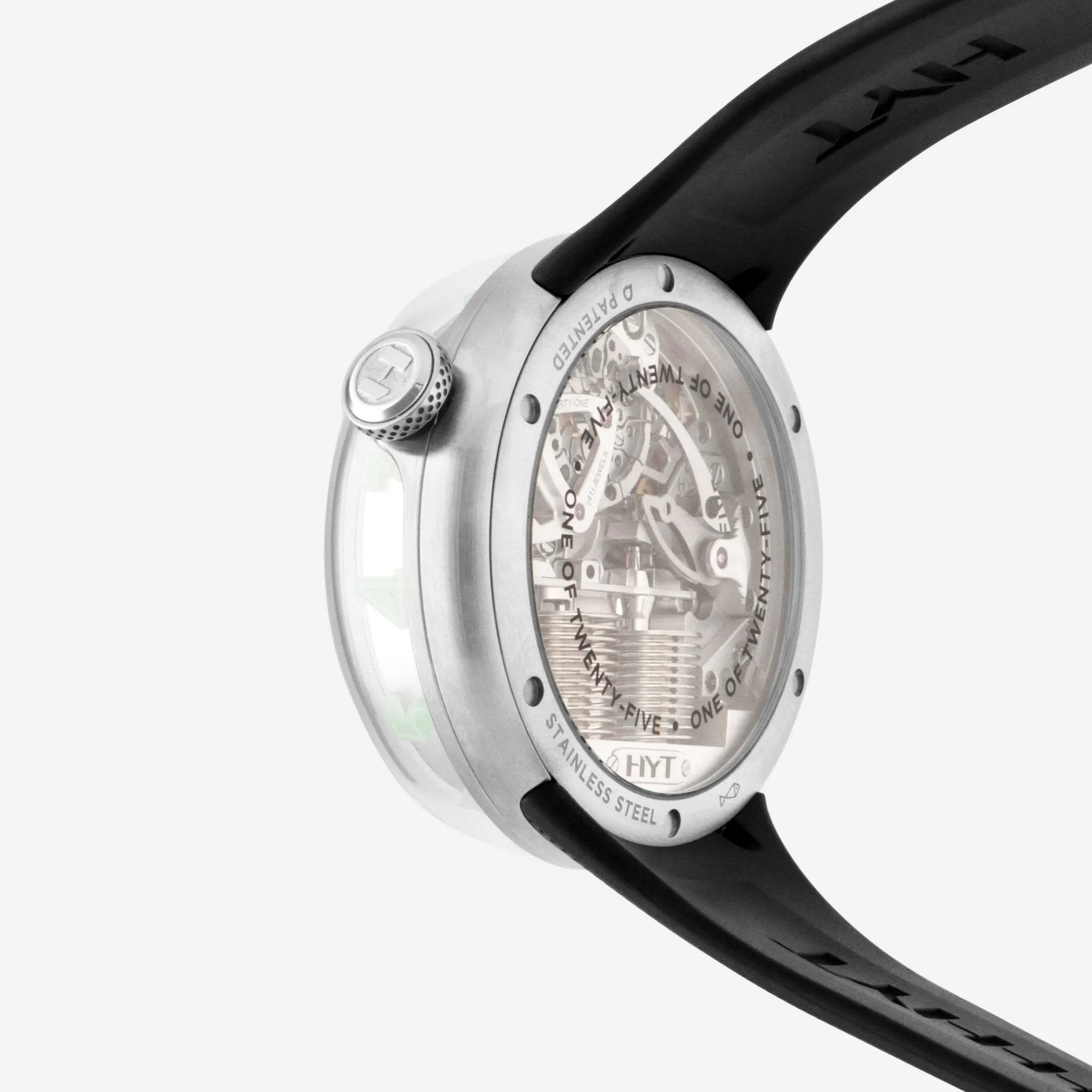 HYT H5 Black Fluid Stainless Steel Manual Wind Men's Watch H02353-A