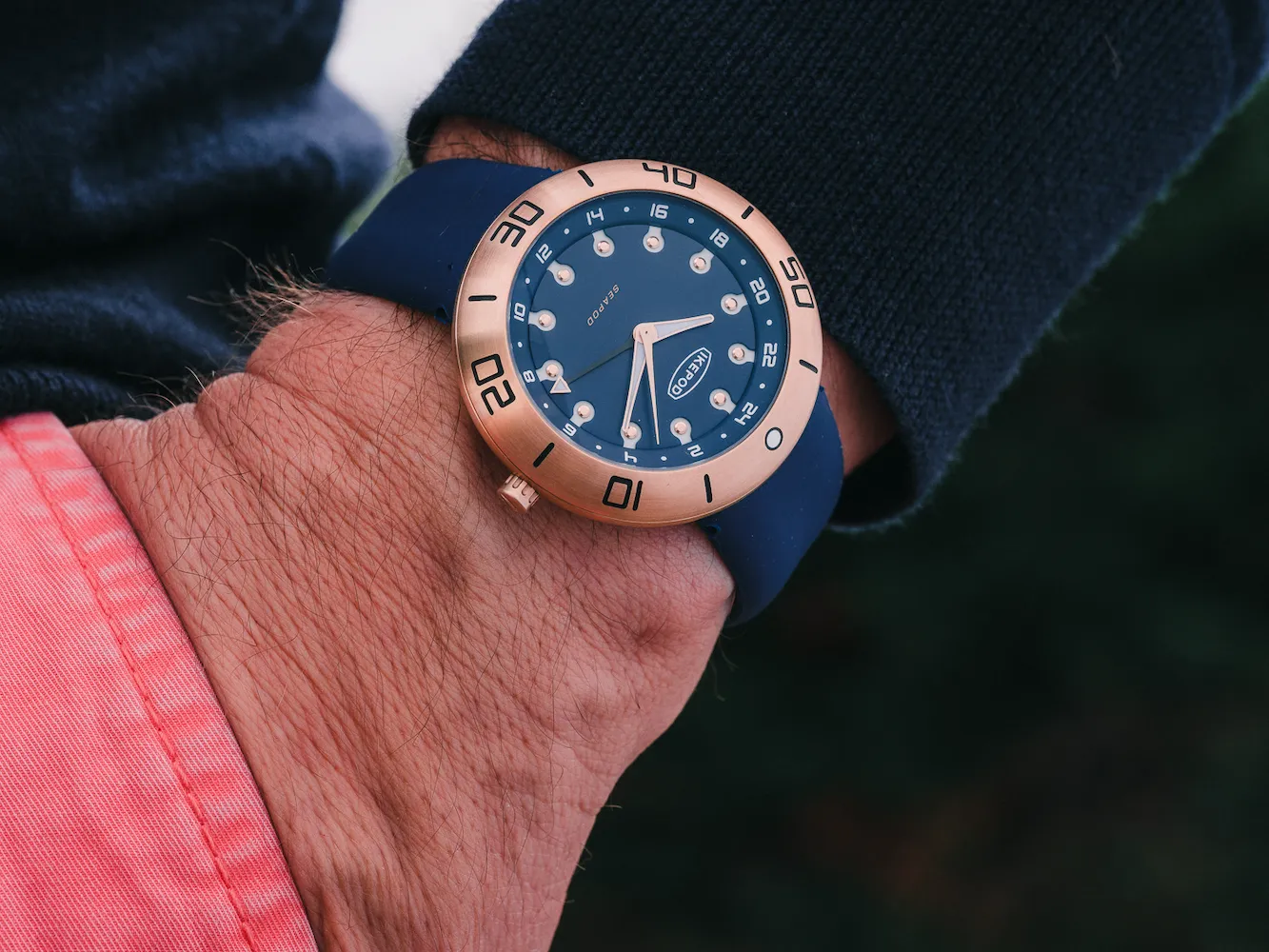 Ikepod Seapod GMT Bronze Evan Blue Limited Edition