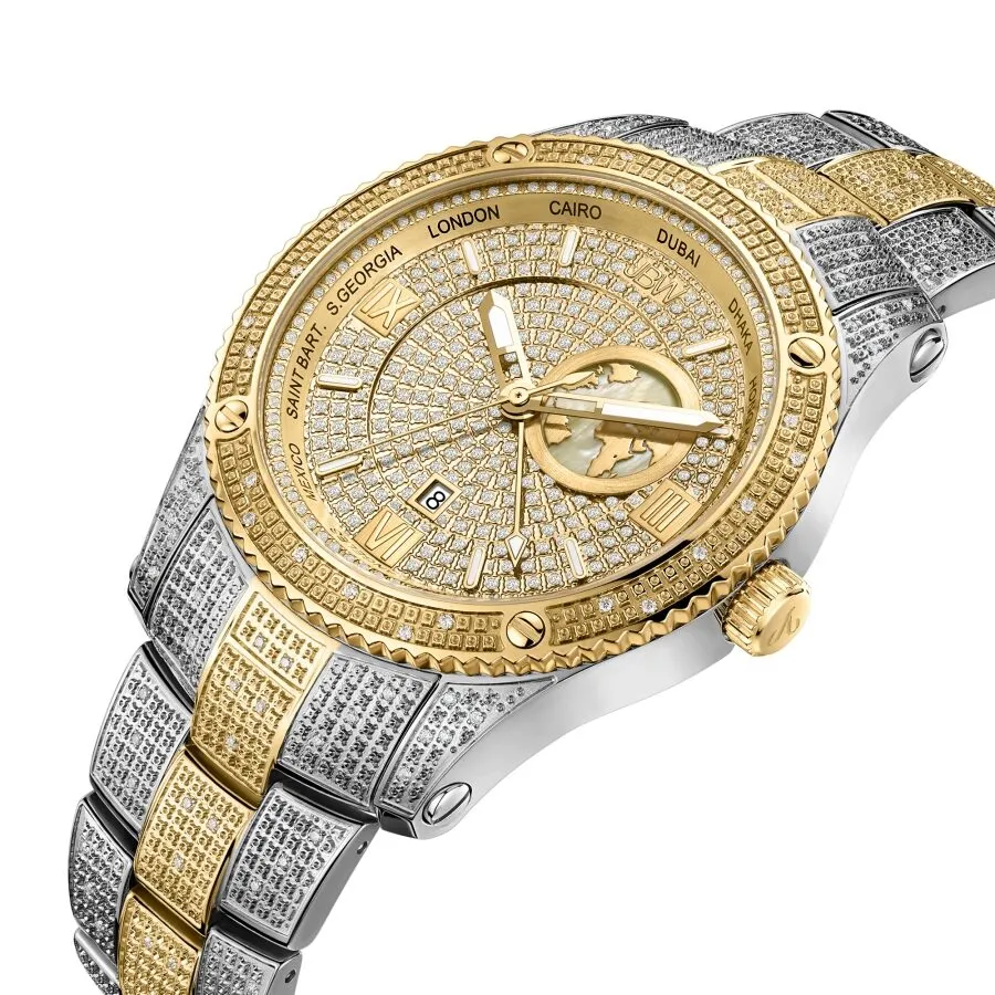 JBW Jet Setter GMT Quartz Men's Diamond Watch J6370D