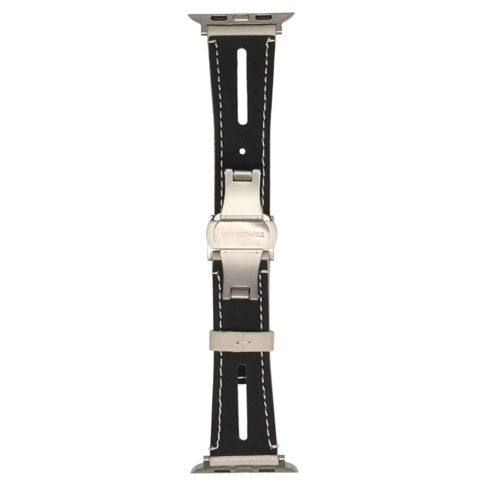 LEATHER HYBRID BAND D BUCKLE for Apple Watch / WHITE BEIGE